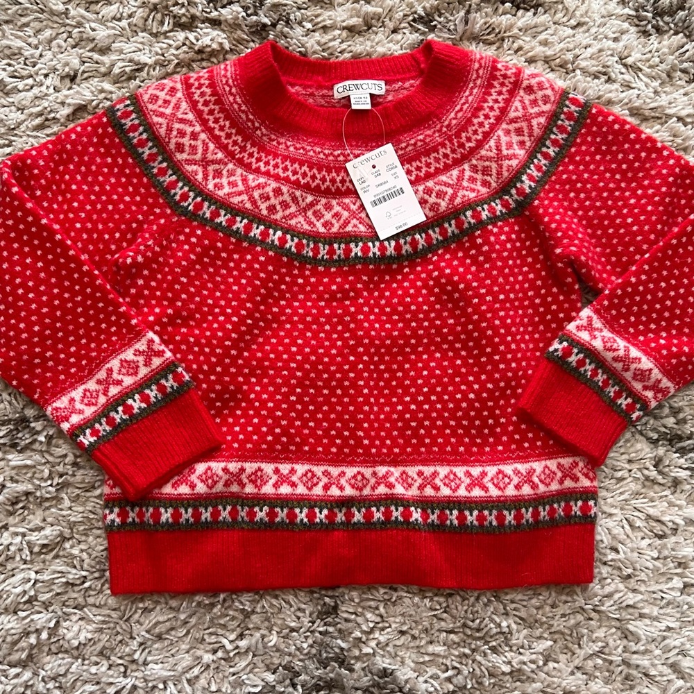 J. crew Crewcuts girls classic fair isle sweater in super soft yarn XS